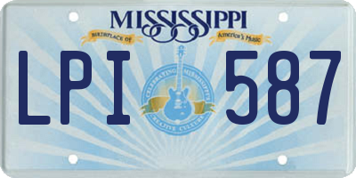 MS license plate LPI587