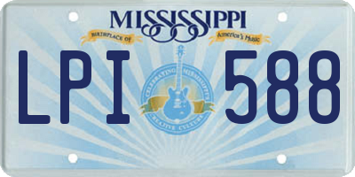 MS license plate LPI588