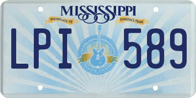 MS license plate LPI589