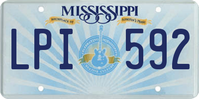 MS license plate LPI592