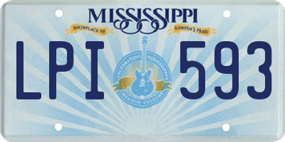 MS license plate LPI593