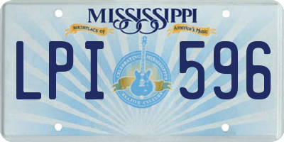 MS license plate LPI596