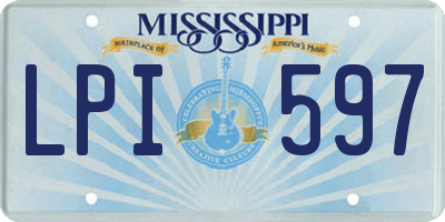 MS license plate LPI597