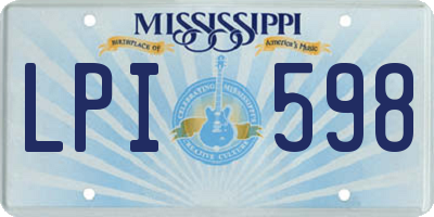 MS license plate LPI598