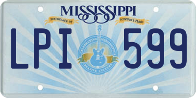 MS license plate LPI599
