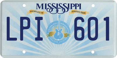 MS license plate LPI601