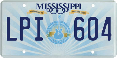 MS license plate LPI604