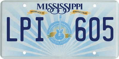 MS license plate LPI605