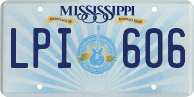 MS license plate LPI606