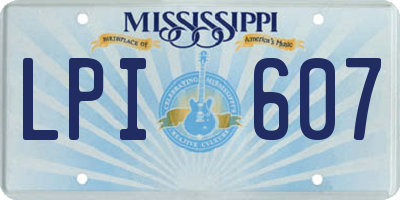 MS license plate LPI607