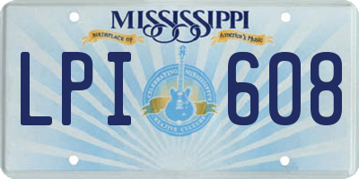 MS license plate LPI608