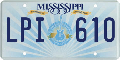 MS license plate LPI610