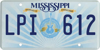 MS license plate LPI612
