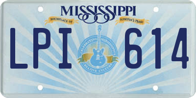 MS license plate LPI614