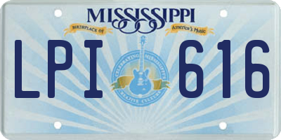 MS license plate LPI616