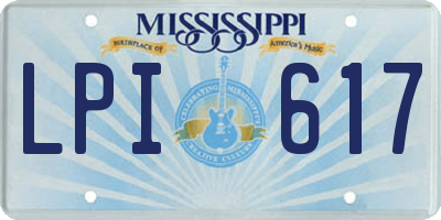 MS license plate LPI617