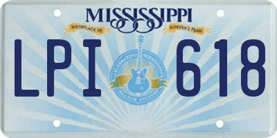 MS license plate LPI618