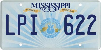 MS license plate LPI622
