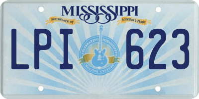 MS license plate LPI623
