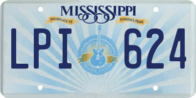MS license plate LPI624