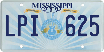 MS license plate LPI625