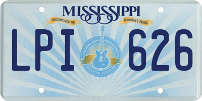 MS license plate LPI626
