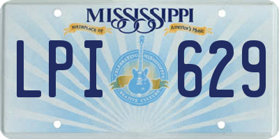 MS license plate LPI629