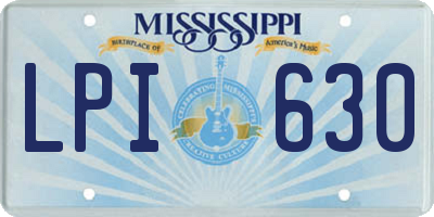 MS license plate LPI630