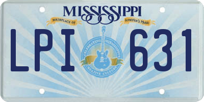 MS license plate LPI631
