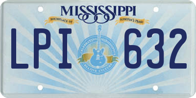 MS license plate LPI632
