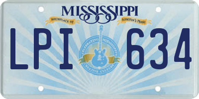 MS license plate LPI634