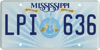 MS license plate LPI636
