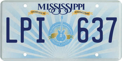 MS license plate LPI637