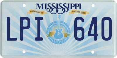 MS license plate LPI640