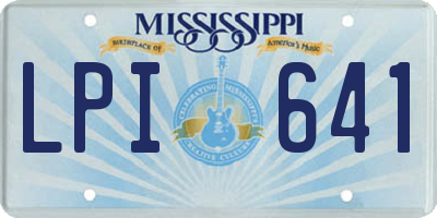 MS license plate LPI641