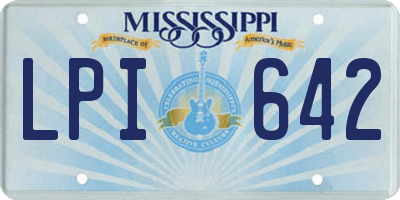 MS license plate LPI642