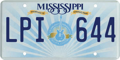 MS license plate LPI644