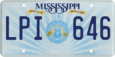 MS license plate LPI646