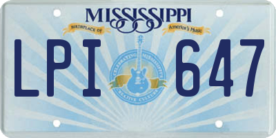 MS license plate LPI647