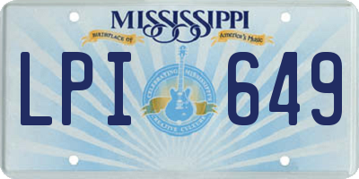 MS license plate LPI649