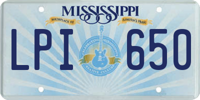 MS license plate LPI650