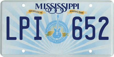 MS license plate LPI652