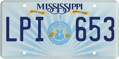 MS license plate LPI653