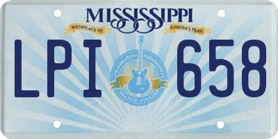 MS license plate LPI658