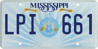MS license plate LPI661