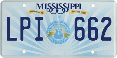 MS license plate LPI662