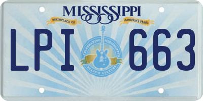 MS license plate LPI663