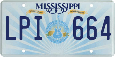 MS license plate LPI664