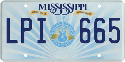 MS license plate LPI665