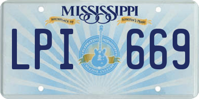 MS license plate LPI669